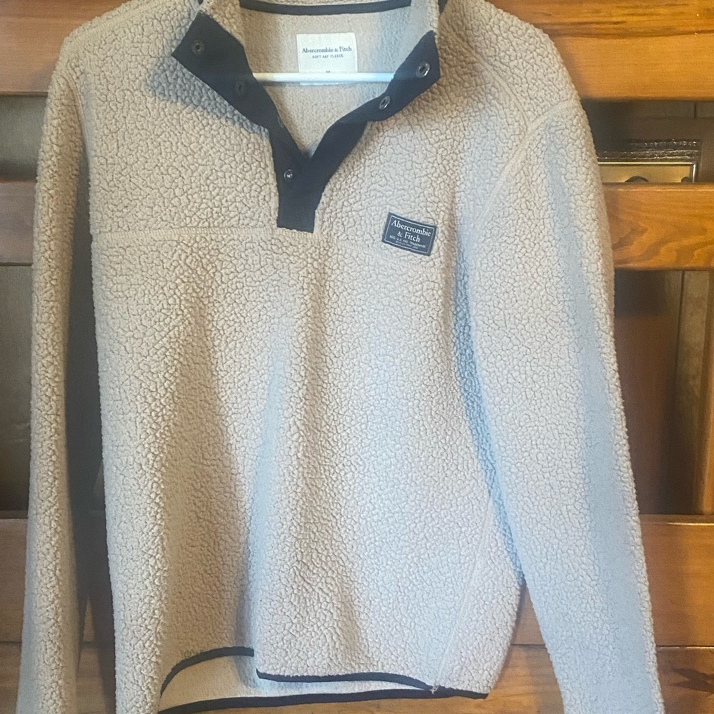 Abercrombie & Fitch Beige Fleece Jacket